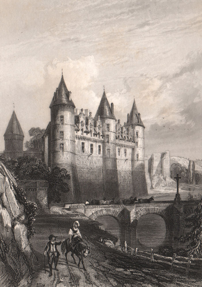 CHÂTEAU DE JOSSELIN. Morbihan 1844 old antique vintage print picture